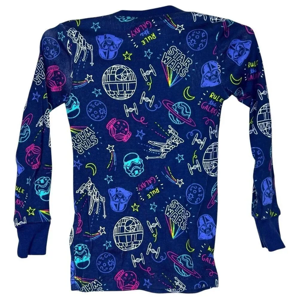 NEW Star Wars x Spotted Zebra Toddler Pajamas 2-Piece 3T Blue Galaxy Print